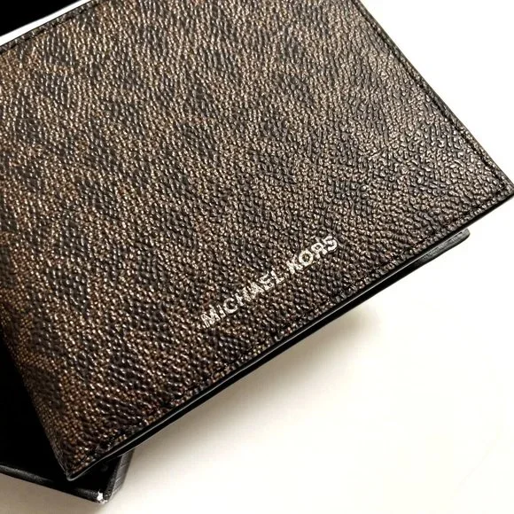 Michael Kors Brown Monogram Bifold Wallet - Picture 3 of 9